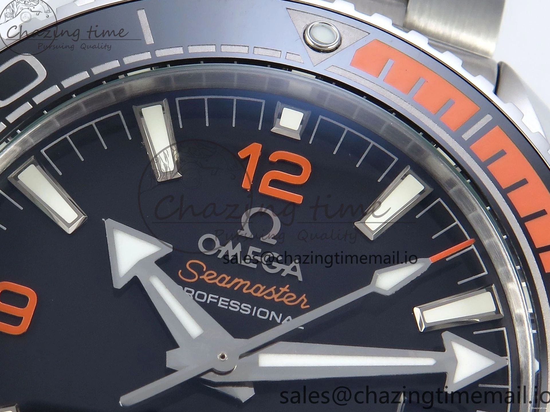 0509 WrinkleFree Seamaster Planet Ocean 600M 43.5mm SS SCF 1:1 Best Edition Black Orange Bezel Black Dial on SS Bracelet A8900 Super Clone 7682
